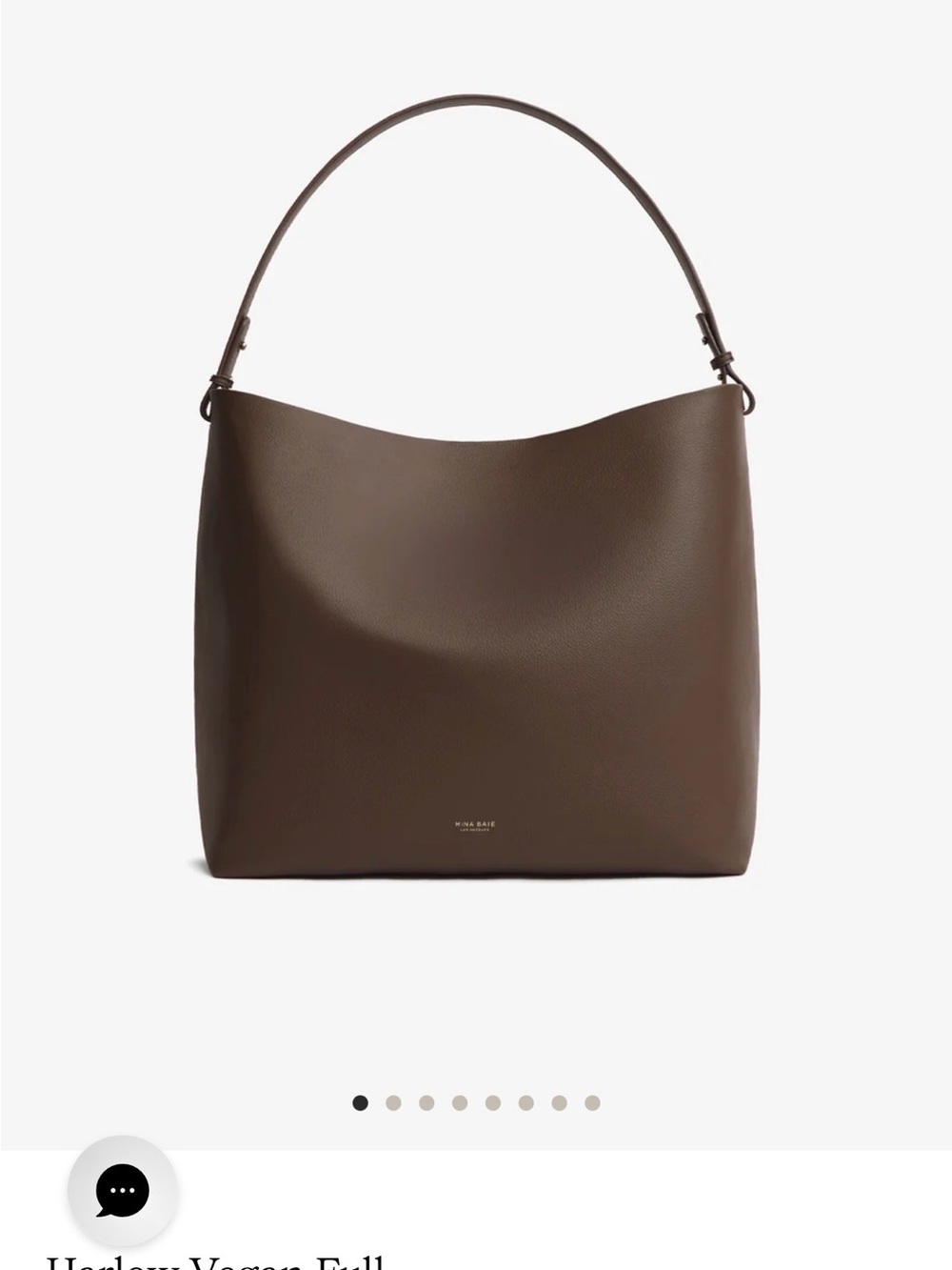 Minimalist Vegan Hobo Shoulder Bag in Dark Brown